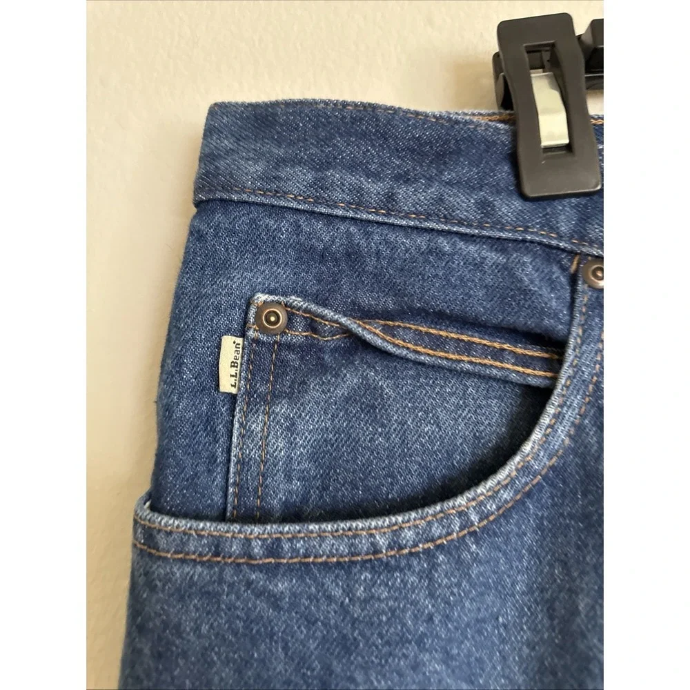 LL Bean Blue Jeans Mens 40x30 Blue Relaxed Fit Straight‎ Leg Durable Denim